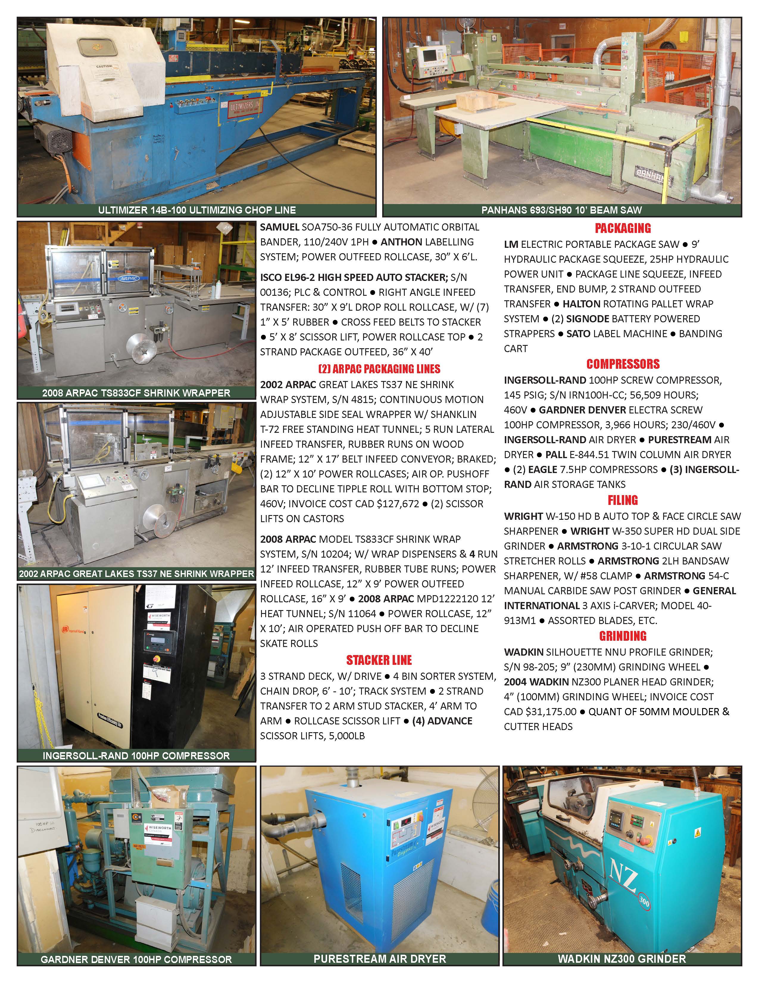 PAST AUCTION- Major Lumber Remanufacturing Mill Online Auction 